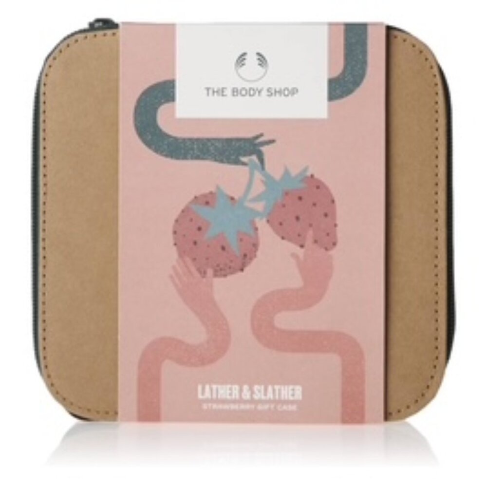 The Body Shop Lather & Slather Strawberry Body Care Gift Set, for Normal Skin